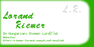lorand riemer business card
